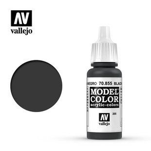 Черная глазурь, 17 мл (Vallejo Model Color 205 Black Glaze) акриловая краска