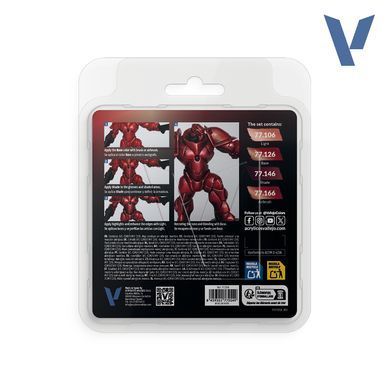 Набір фарб True Metallic Metal "Ruby Red Paint Set", 4 фарби по 18 мл, акрилові (Vallejo 77254)