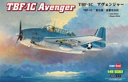 1/48 TBF-1C Avenger американский палубный самолет (HobbyBoss 80314) сборная модель