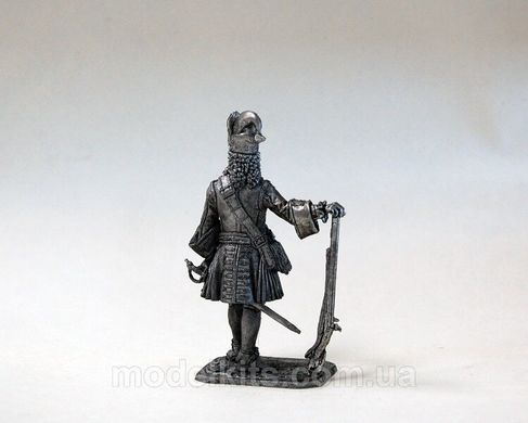 54 мм Обер-офицер гренадерских полков армейской пехоты, 1710-е гг. Россия, оловянная миниатюра (EK Castings R270)