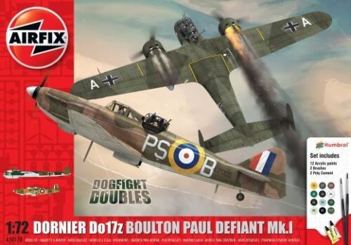 1/72 Dogfight Doubles "Dornier Do-17Z + Boulton Paul Defiant Mk.I" (Airfix 50170) + клей + краска + кисточка