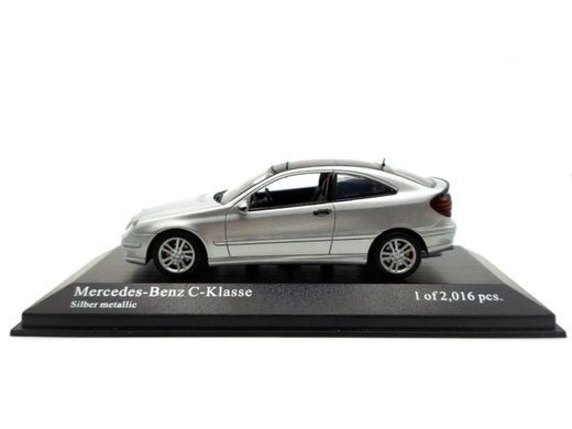 1/43 Автомобіль Mercedes-Benz C-Klasse, silber metallic, серія Limited Edition (Minichamps 430030002), готова модель в боксі