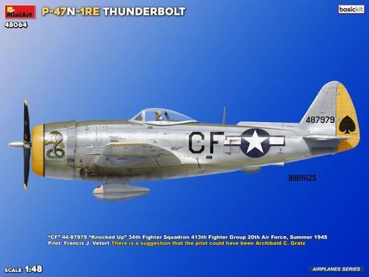 1/48 Винищувач P-47N-1RE Thunderbolt, серія Basic Kit (MiniArt 48064), збірна модель