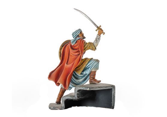54мм Арабский воин, 1250 год, коллекционная оловянная миниатюра (Andrea Miniatures SM-F13), сборная некрашеная