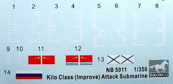 1/350 Type 636 Kilo Class Attack Submarine подводная лодка (Bronco Models NB5011), сборная модель