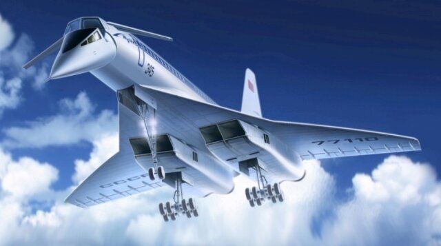 1/144 Туполев Ту-144 советский сверхзвуковой пассажирский самолет (ICM 14401), сборная модель