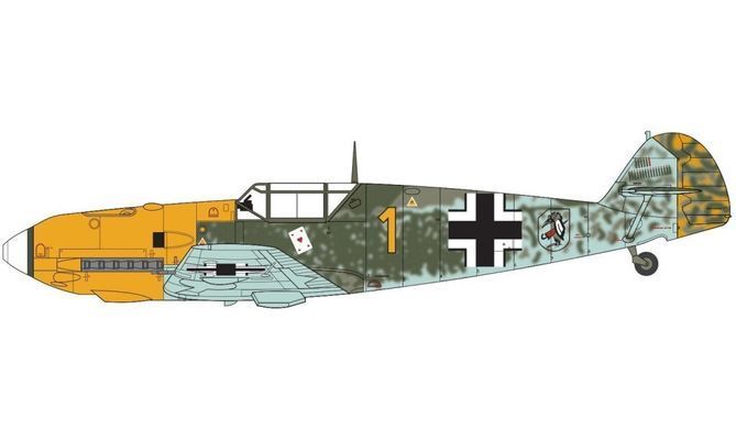 1/48 Messerschmitt Bf-109E-3/E-4 германский истребитель (Airfix 05120B) сборная модель