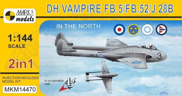 1/144 de Havilland Vampire FB.5/FB.52/J 28B (Mark I Models MKM14470)