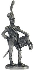 54 мм Барабанщик карабинеров легкой пехоты, Франция 1809-14, оловянная миниатюра (EK Castings N51)