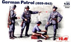 1/35 Германский патруль 1939-42 годов, 4 фигуры (ICM 35561), сборные пластиковые