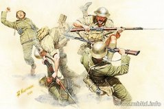 1/35 Рукопашная: британская пехота и германская, африканский ТВД (5 фигур) (Master Box 3592)