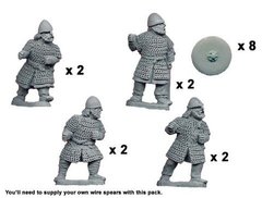 Темные века (Dark Ages) - Saxon Huscrals with Spears (8) - Crusader Miniatures NS-CM-DAS006