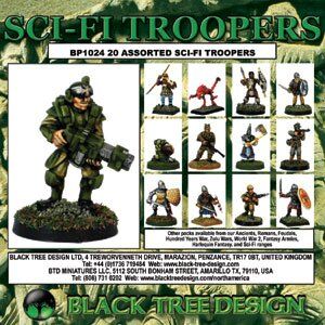 Sci-fi воины (Sci-fi Troopers) (20 шт) 28 мм, Black Tree Design BLTR-BP1024