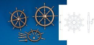 Штурвал, диаметр 16 мм, сборный, латунь (RB Model 008 16) Steering Wheel