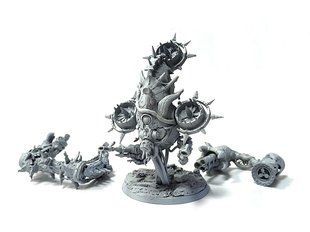 Chaos Foetid Bloat-drone, миниатюра Warhammer 40000 + сменное оружие на магнитах (Games Workshop), собранная пластиковая
