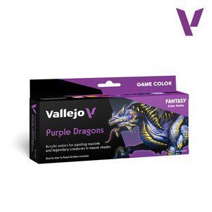 Набір фарб "Фіолетові дракони: Purple Dragons", 8 фарб по 18 мл, акрилові (Vallejo Game Color 72194 Paint Set)