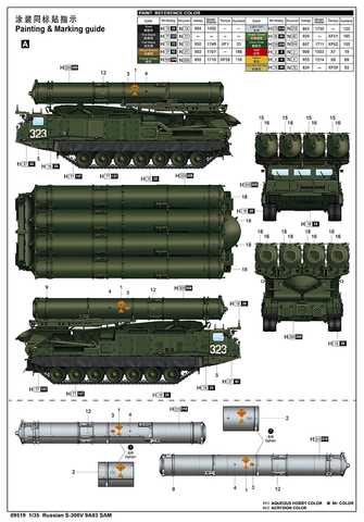 Trumpeter 09519 S-300V SAM System 9A83-1 TELAR 9M83 GLADIATOR 1/35 