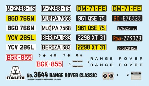 1/24 Автомобіль Range Rover Classic (Italeri 3644), збірна модель