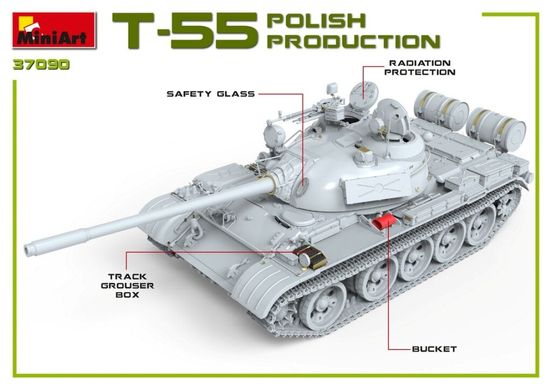 1/35 Танк Т-55А польського виробництва (Miniart 37090), збірна модель