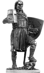 54 мм Тевтонский рыцарь, 13 век (EK Castings M-217) коллекционная оловянная миниатюра