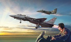 1/72 Набір "Top Gun": F-14A Tomcat та A-4F Skyhawk (Italeri 1422) ДВІ збірні моделі