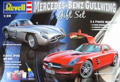 1/24 Mercedes-Benz 2-в-1: SLR300 и SLS AMG + клей + краска + кисточка (Revell 05716)