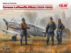 1/32 Германские пилоты Люфтваффе 1939-1945 годов, 3 фигуры (ICM 32101), сборные пластиковые
