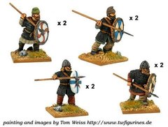 Темные века (Dark Ages) - Saxon Thegns with Spears (8) - Crusader Miniatures NS-CM-DAS007
