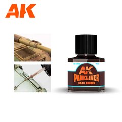 Проливка темно-коричнева для виділення панелей та деталей, 40 мл (AK Interactive AK12022 Dark Brown Paneliner)