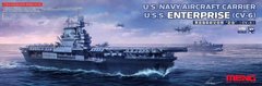 1/700 USS Enterprise (CV-6) американский авианосец, цветной пластик (Meng Model PS-005), сборная модель