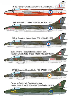 1/48 Самолет Hawker Hunter F.6/FGA.9, британский и экспортные варианты (Academy 12312), сборная модель