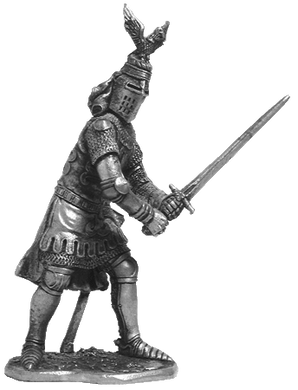 54 мм Сэр Оливер д&#39;Ингхем. Англия, 1-я пол. 14 века, оловянная миниатюра (EK Castings M78)