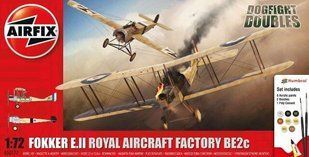 1/72 Fokker E.II Royal Aircraft Factory BE2c "Dogfight Doubles" + клей + краска + кисточка (Airfix 50177) ДВЕ сборные модели