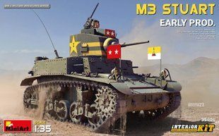 1/35 Легкий танк&nbsp;M3 Stuart ранней модификации, серия Interior Kit с интерьером (MiniArt 35404), сборная модель