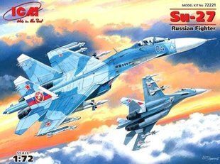 1/72 Сухой Су-27 реактивный истребитель (ICM 72221), сборная модель