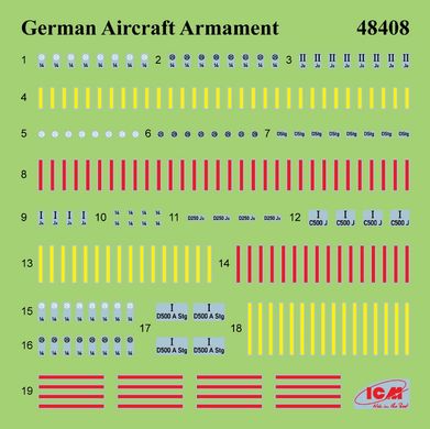 1/48 Германское авиационное вооружение Второй мировой: бомбы и торпеды (ICM 48408), сборные пластиковые