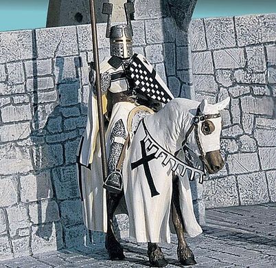 54mm Тевтонський лицар на коні, XIV століття, колекційна мініатюра, збірна смоляна (M-Model 32031)