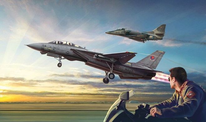 1/72 Набір "Top Gun": F-14A Tomcat та A-4F Skyhawk (Italeri 1422) ДВІ збірні моделі