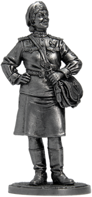 54 мм Дівчина-санінструктор, сержант Красної армії, 1943-45 рр. СРСР, колекційна олов'яна мініатюра (EK Castings WWII-17)
