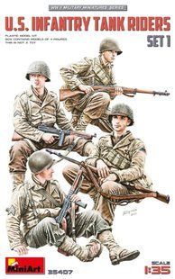 1/35 Американская пехота на бронетехнике, 4 фигуры (MiniArt 35407), сборные пластиковые