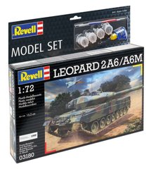 1/72 Танк Leopard 2A6/A6M, серия Model Set с красками и клеем (Revell 63180), сборная модель