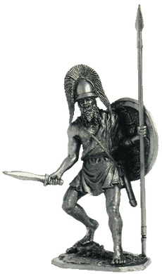 54 мм Лакедемонский командир, 5 в до н.э., оловянная миниатюра (EK Castings A133)