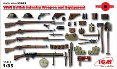1/35 Вооружение и снаряжение пехоты Великобритании Первой мировой (ICM 35683), сборные пластиковые
