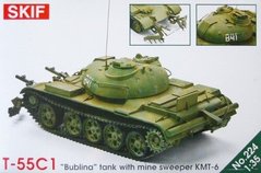 1/35 Т-55С1 "Бублина" с минным тралом КМТ-6 (Скиф MK-224), сборная модель
