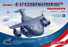 Boeing C-17 Globemaster III transporter + M1A Abrams tank, зборка без клею (Meng Kids mPlane-007) Egg Plane