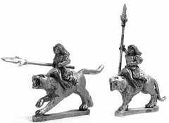 Mirliton Miniatures - Миниатюра 25-28 mm Fantasy - Amazon cat riders with spear - MRLT-AM007
