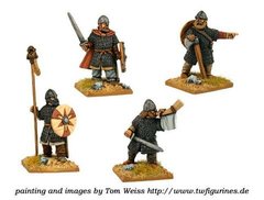 Темные века (Dark Ages) - Saxon Huscarl/Thegn Command (4) - Crusader Miniatures NS-CM-DAS008