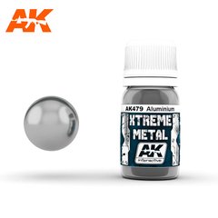 Металлик алюминий, серия XTREME METAL, 30 мл (AK Interactive AK479 Aluminium), эмалевый