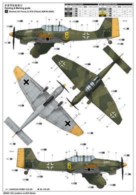 1/24 Junkers Ju-87A Stuka германский пикирующий бомбардировщик (Trumpeter 02420), сборная модель