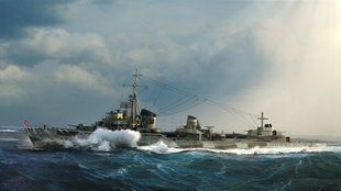 1/700 Німецький есмінець Zerstorer Z-37 зразка 1943 року (Trumpeter 05791), збірна модель